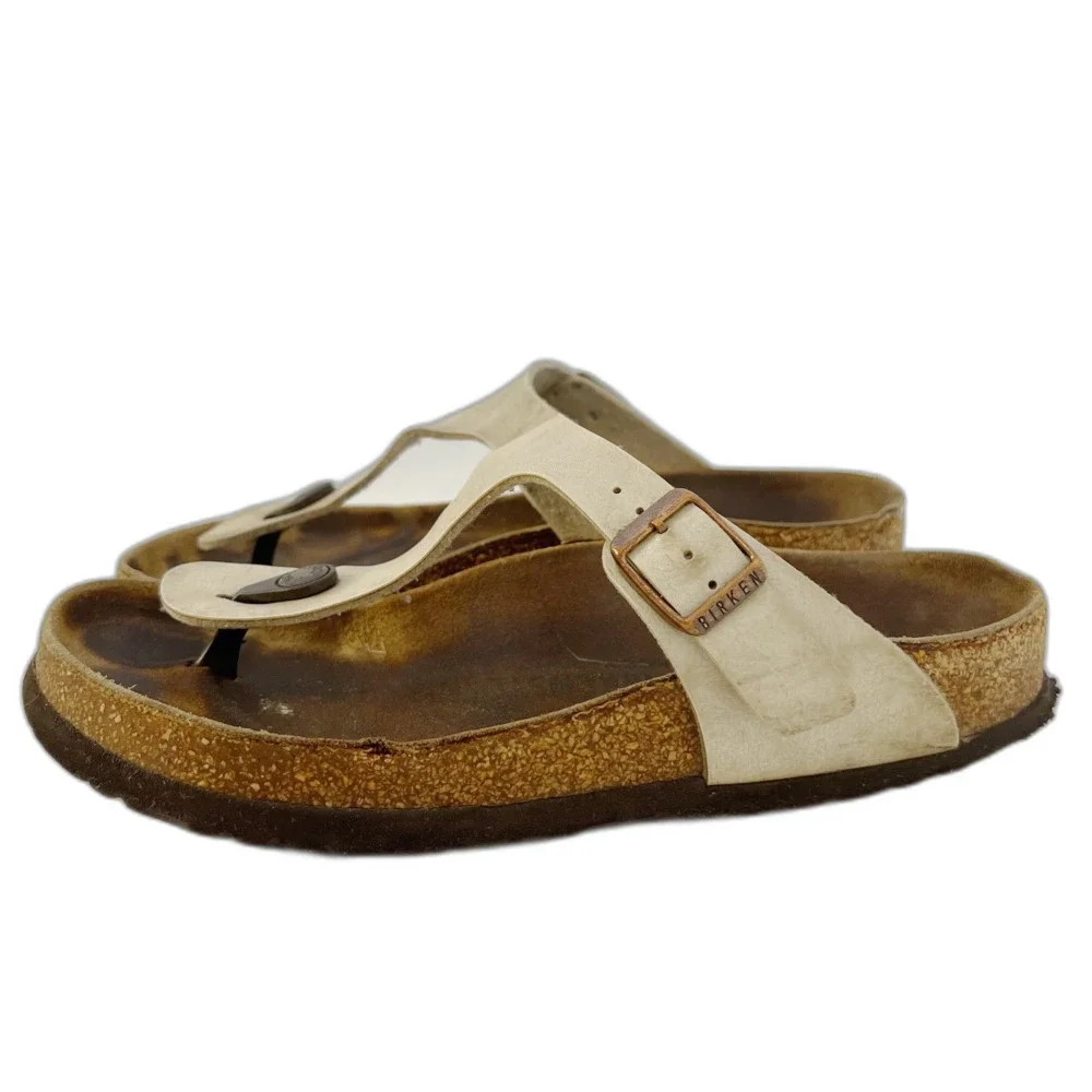 Birkenstock Giza Sandals in Graceful Pearl White Flip Flops Size 7-7.5 - Picture 7 of 8